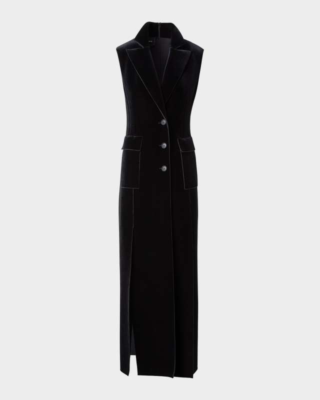 Neoprene Velvet Tuxedo Gown